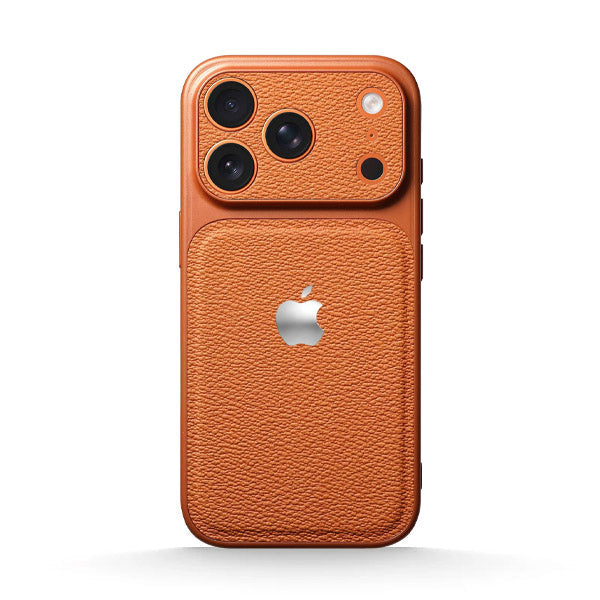 Starry Orange | iPhone Lychee Texture Leather Case