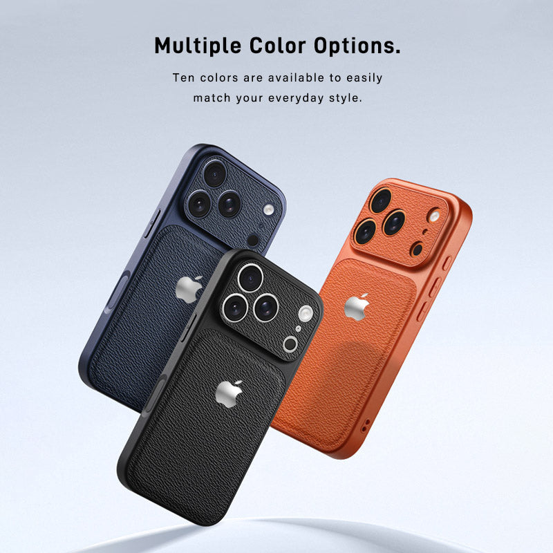 Starry Orange | iPhone Lychee Texture Leather Case