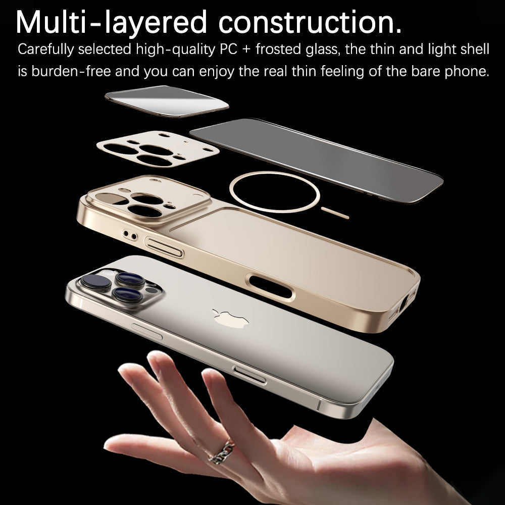 Titanium Gold | iPhone Frosted Glass MagSafe Case